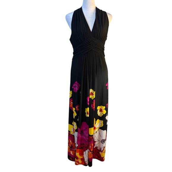 Jones Wear Halter Neck Floral Maxi Dress - Size 8 - Picture 1 of 9